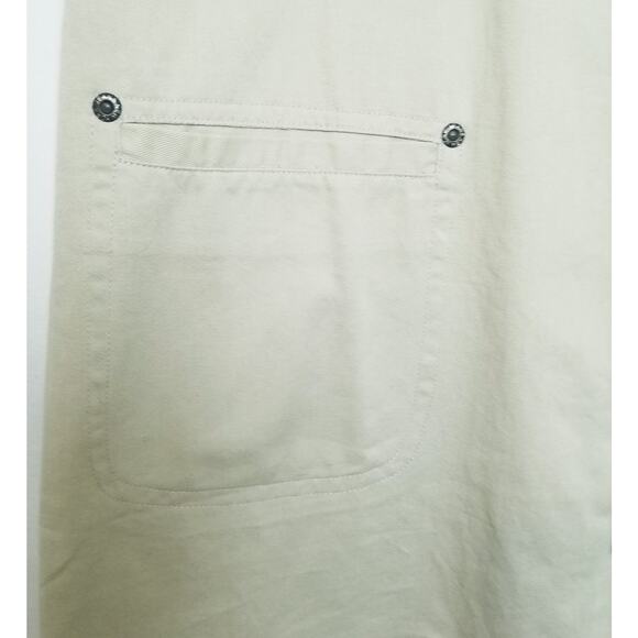 New York Jeans Beige Denim Button Up Sleeveless Jeans Dress Size M, 2 Pockets - Picture 4 of 6